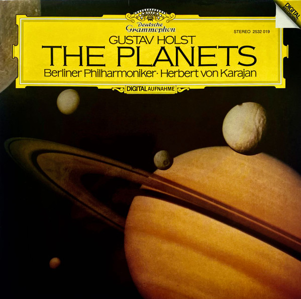 A picture of the album cover depicting a realistic artistic interpretation of planet Jupiter and its moons.
